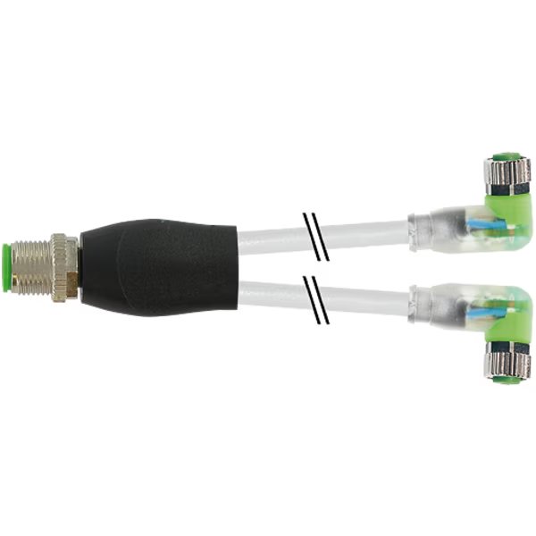 M12 Y-distributor / M8 female 90° LED, PVC 3x0.25 gy UL/CSA 2m, Murr Elektronik, Mfr#: 7000-40861-2100200